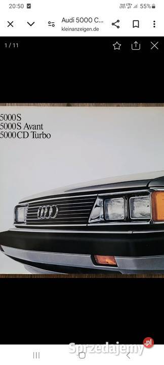 Audi 5000 lampy przednie podwojne USA rarytas