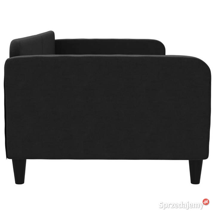 Sofa z funkcją spania czarna obita tkaniną 223cm Warszawa
