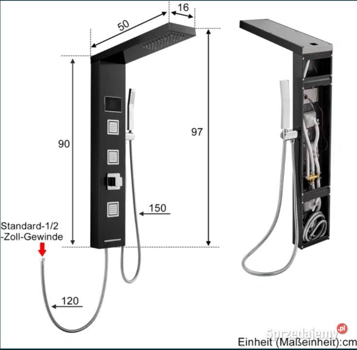 Panel Prysznicowy 4w1 Deszczownica Dysze Poraj