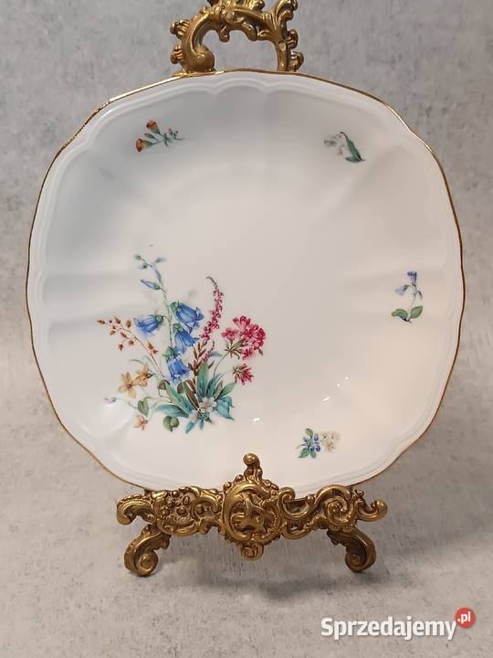 RRSTRAND Talerz Talerze Kwiaty Złocenia Reliefy zachodniopomorskie Dobrzany