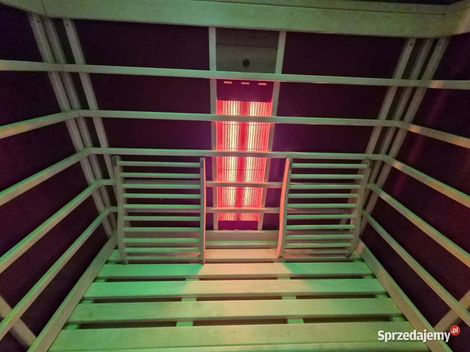 Sauna kabina na podczerwień szklane drzwi LED