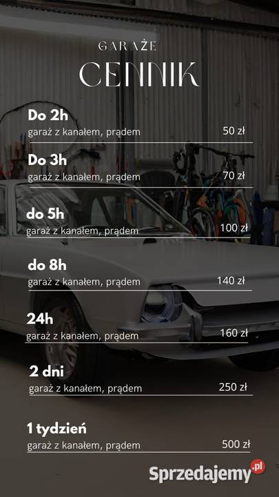 Garaż Warsztat na Godziny Dni Kanał Prąd Wynajem Olsztyn