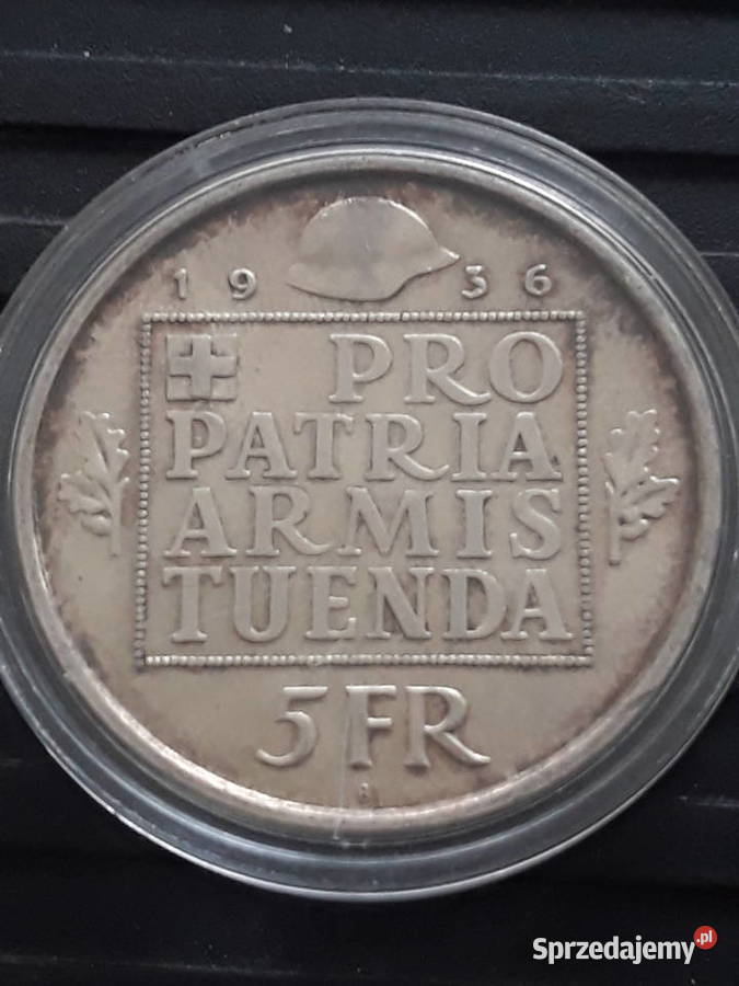 5 Franków Szwajcaria 1936 r Fundusz ArmiiUnikat Konin sprzedam