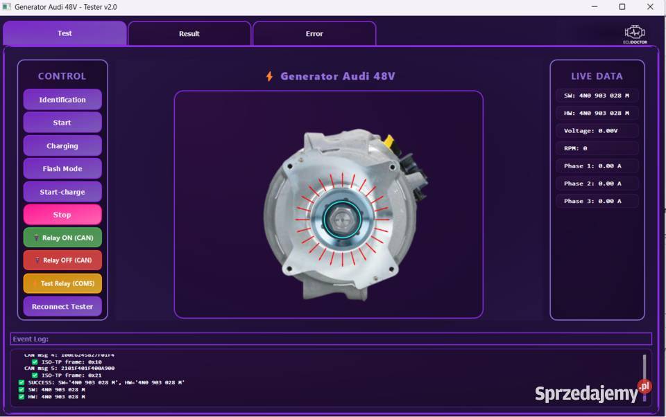 Alternator Audi 48V 4N0903028P A6 A7 A8 Q5 Q7 Q8 Regeneracja części Mysłowice usługi moto