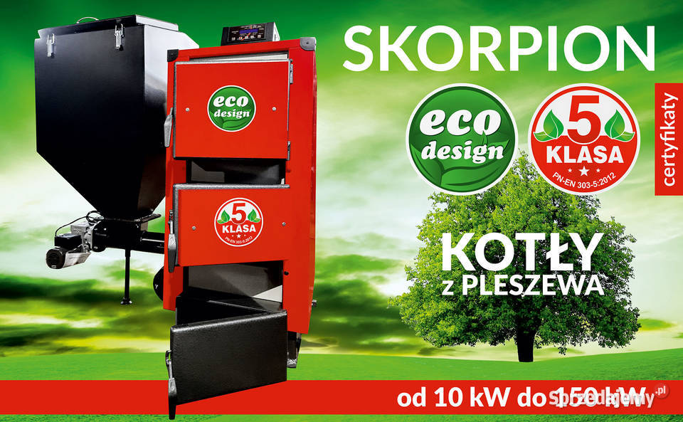 PIEC kocioł 10 kW do 100 m2 z podajnikiem na Pleszew