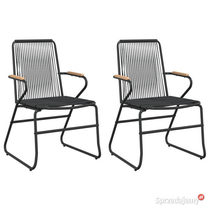 Krzesła ogrodowe 2 czarne 58x59x855 rattan PVC Warszawa