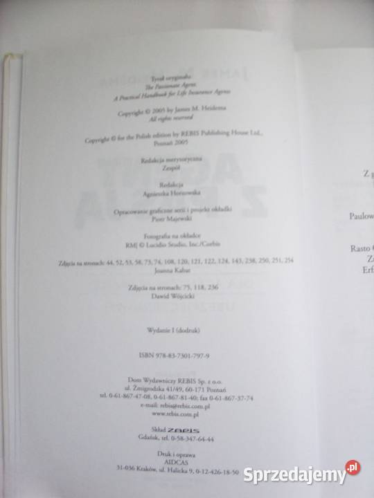 Agent z pasją James A Heidema Rok wydania 2007 Łódź sprzedam