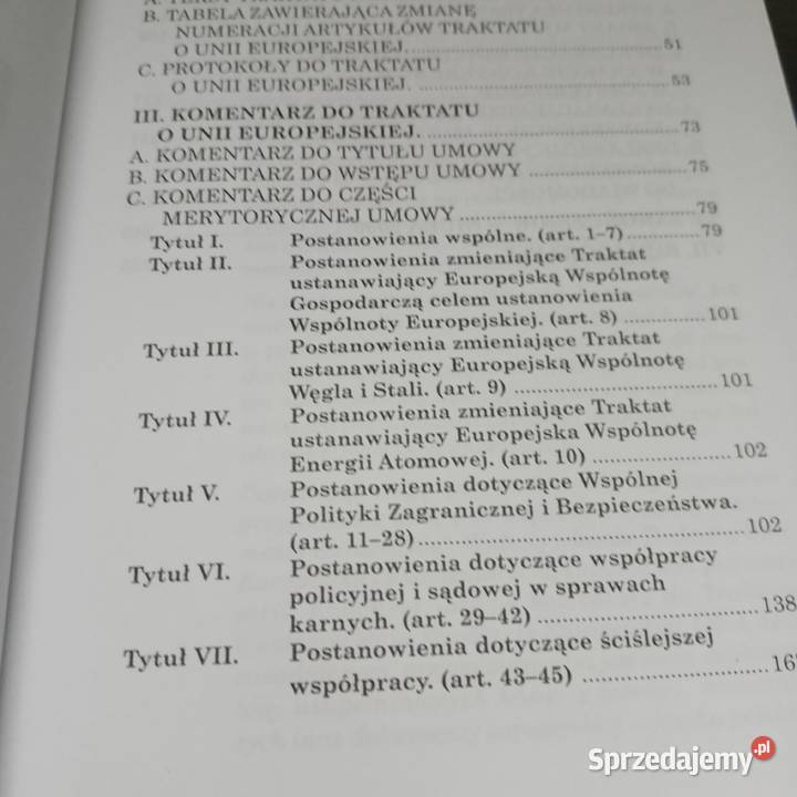 Traktat o unii europejskiej unikatowe książki Warszawa