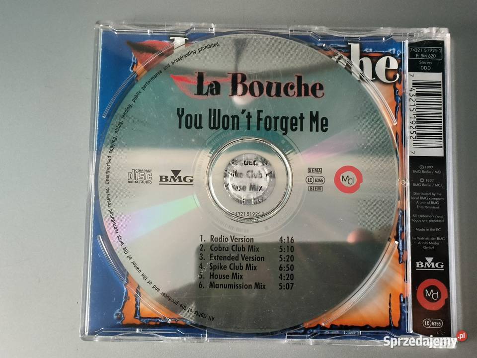 La Bouche You Wont Forget Me CD Maxi Single śląskie Tychy