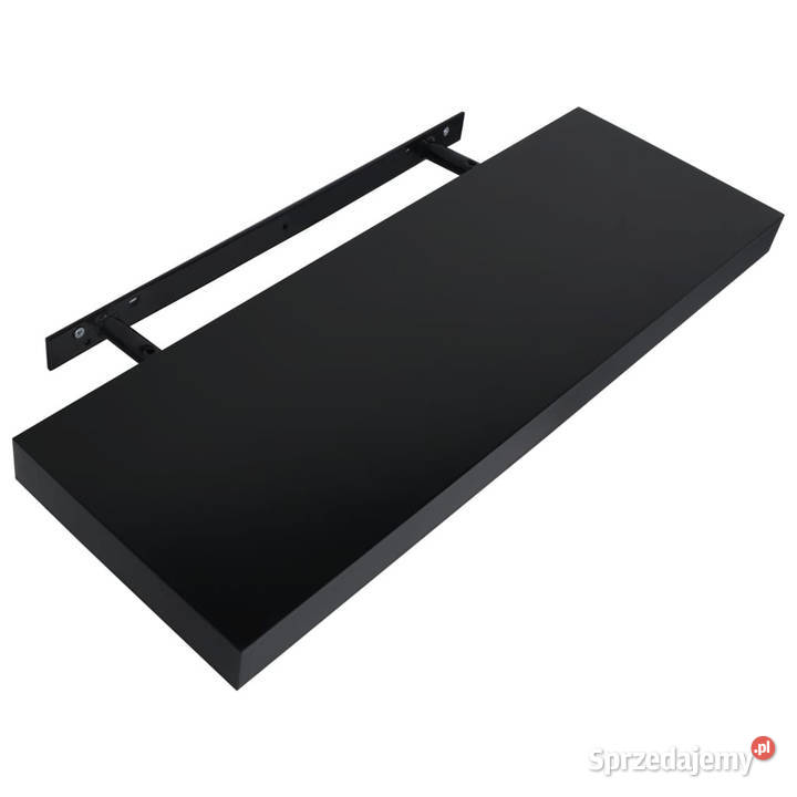 Wiszące półki ścienne 2 czarne 60 x 20 x 38