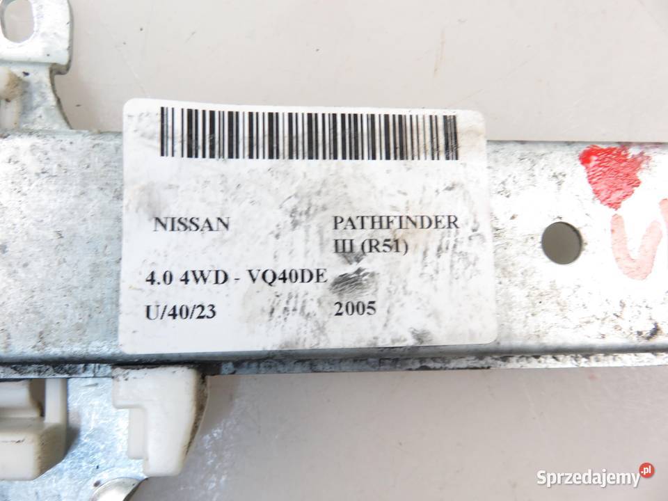 PODNOŚNIK SZYBY PRAWY PRZEDNI PATHFINDER R51 Motoryzacja