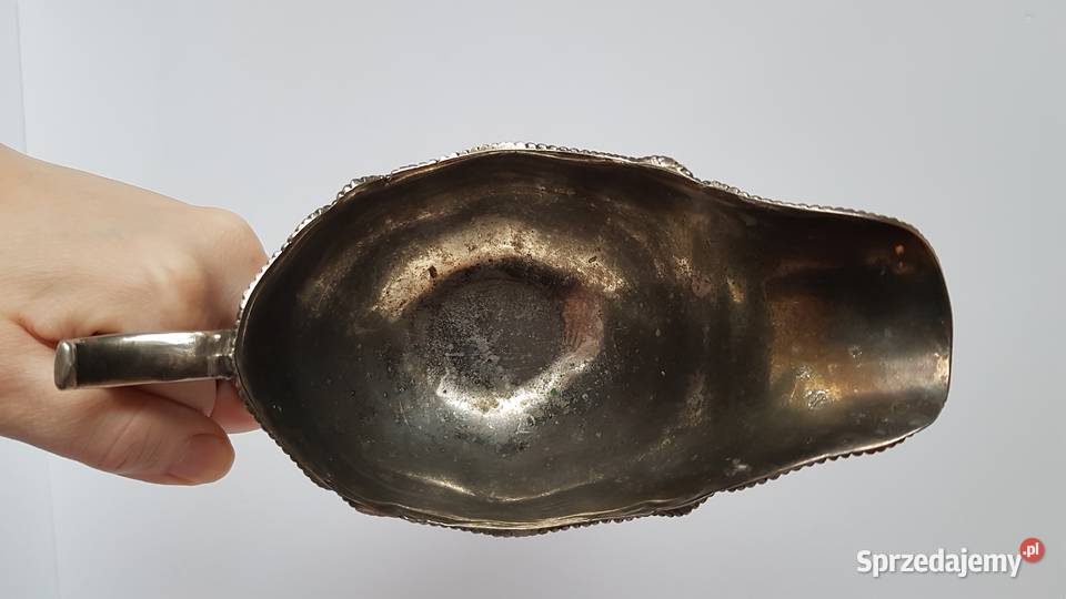 Stara metalowa platerowana sosjerka Dąbrowa Górnicza