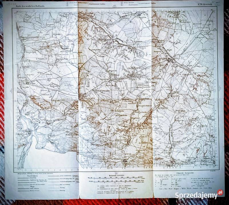 Pruska mapa sztabowa czasu wielkiej wojny sprzedam