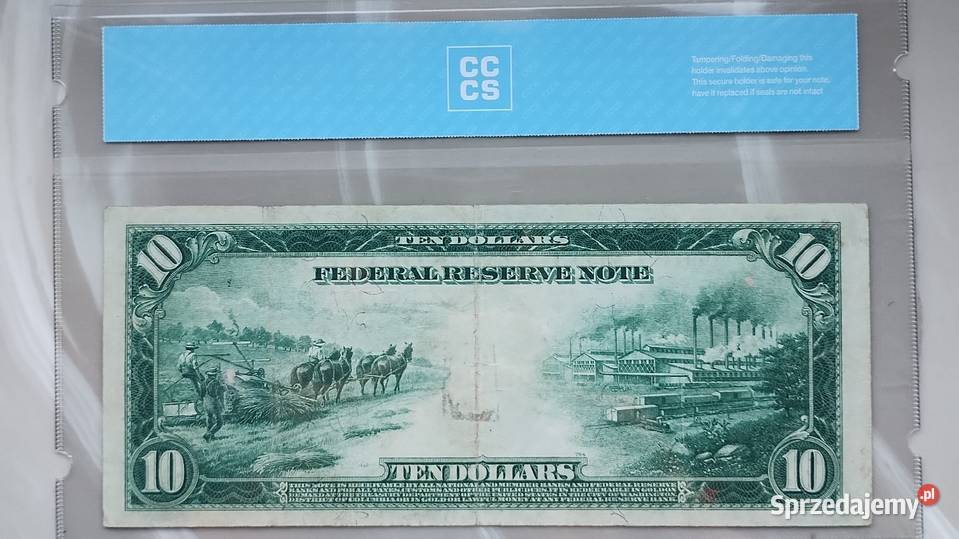 Banknot USA 10 1914 Blue SEAL CCCS F15 podkarpackie Rzeszów sprzedam