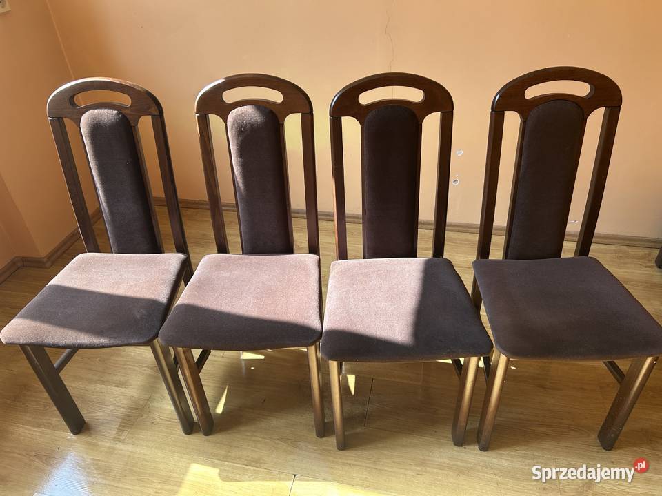 Krzesła drewniane tapicerowane komplet 4 sztuki Wrocław