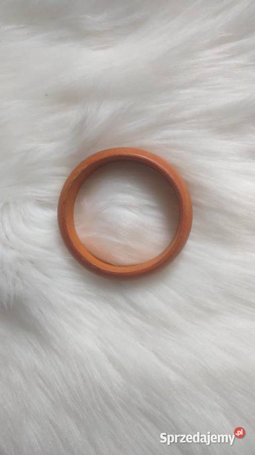 Drewniana pomarańczowa bransoletka Vintage Retro małopolskie Olkusz