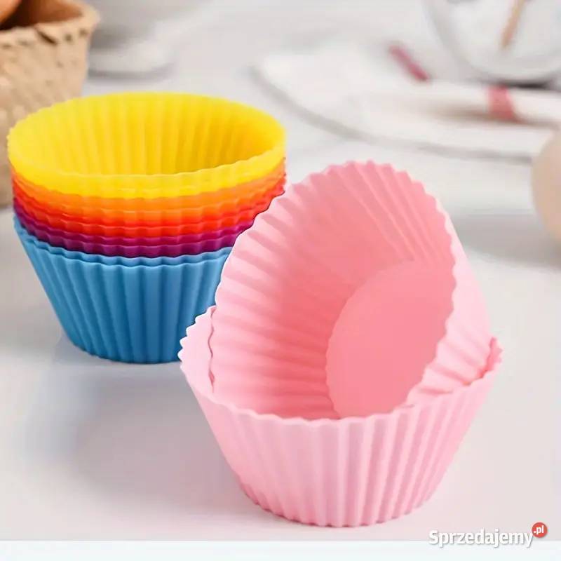 Silikonowe Foremki na Babeczki Kolorowe 12 AS wielokolorowy Płock