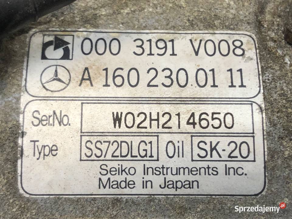 SPRĘŻARKA KLIMATYZACJI SMART FORTWO A1602300111 sprzedam