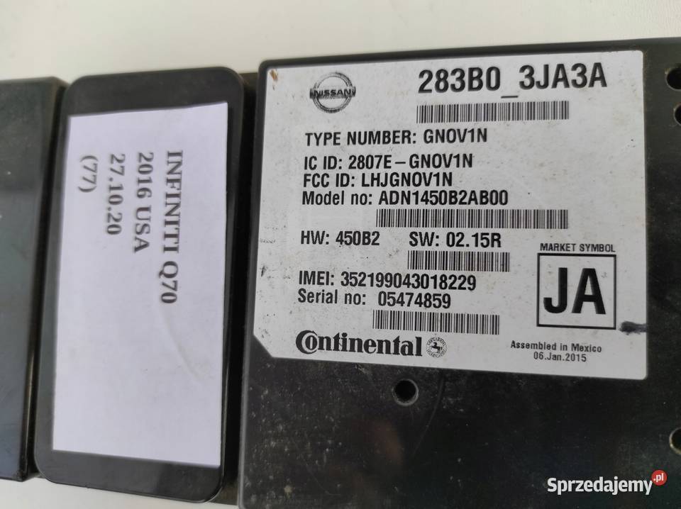 MODUŁ TELEMATYKI STEROWNIK INFINITI Q70 M35 M37 wielkopolskie Nowy Tomyśl