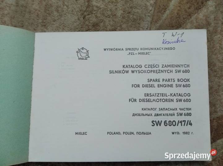 Katalog części silników wysokoprężnych SW 680174
