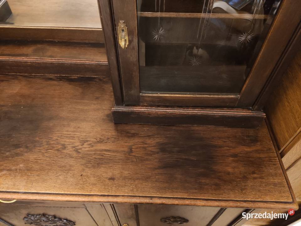 Kredens drewniany z lustrem zdobiony stary retro 172cm Łódź
