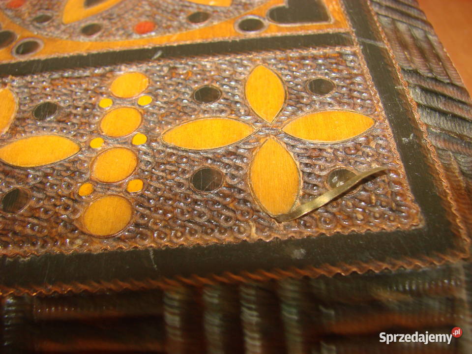 drewniane pudełko kaseta PRL Pruszcz Gdański sprzedam