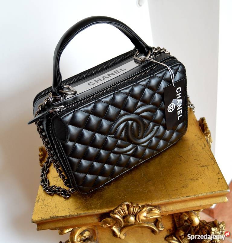CHANEL KUFEREK TOREBKA PIKOWANA CHANELKA ŁAŃCUCH Torby i torebki