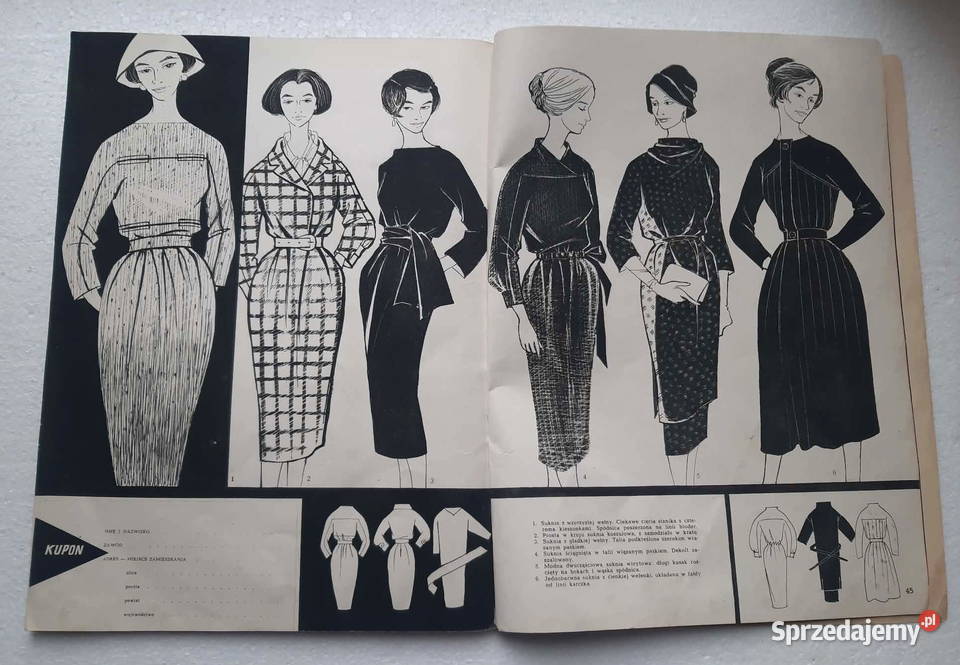 Moda Jesień 1957r żurnal PRLu łódzkie Łódź