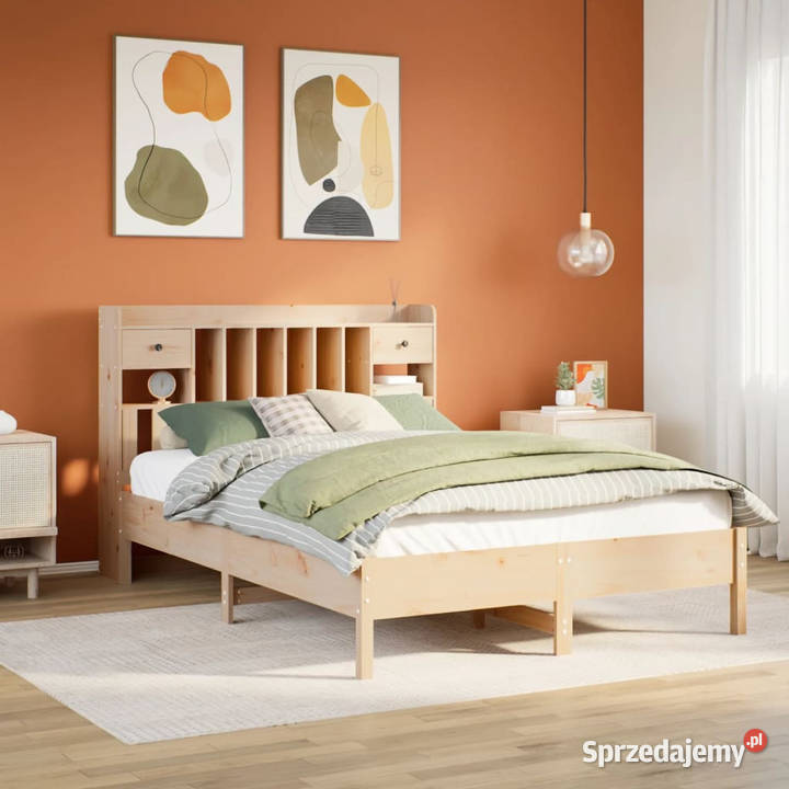 Łóżko z regałem bez materaca sosnowe 140x190 Łóżka Warszawa sprzedam