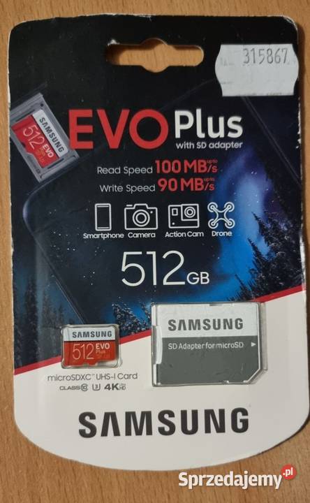 Sprzedam kartę pamięci Samsung Evo plus 512 GB