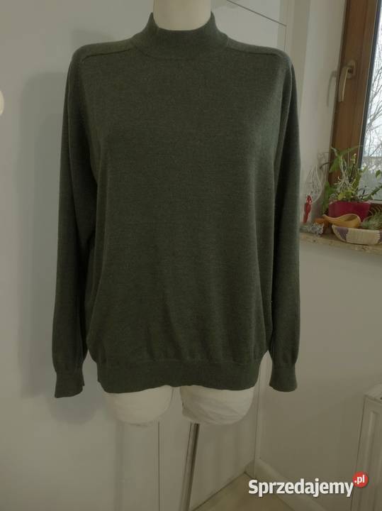 Sweter Męski Wełniany 50 Wełna Merino Pulower Rozmiar L Łomża