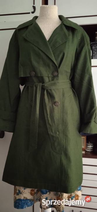 PIĘKNY LETNI PŁASZCZ BUTELKOWA ZIELEŃ MARLBECK r Piła