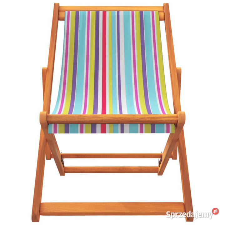 Składane krzesła plażowe 2 wielokolorowe obite