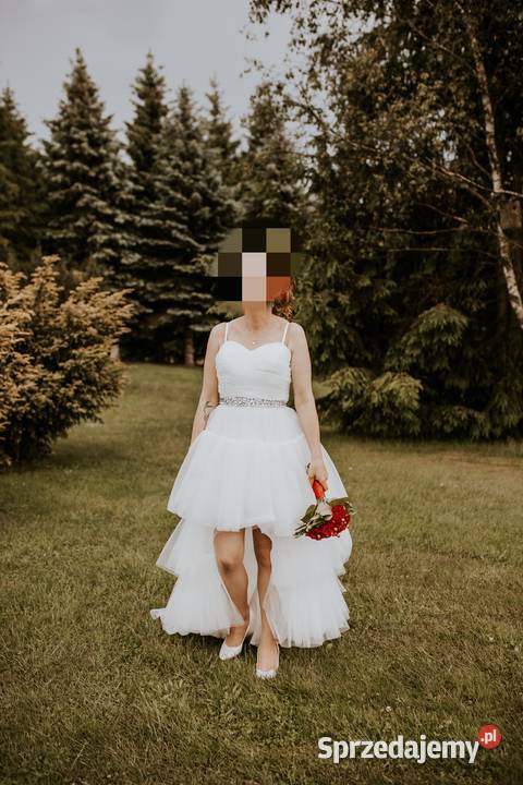 Śliczna suknia ślubna 40cm Ostrzeszów