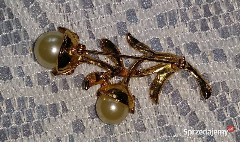 Angielska stara broszka perłowe kulki Ochojno sprzedam
