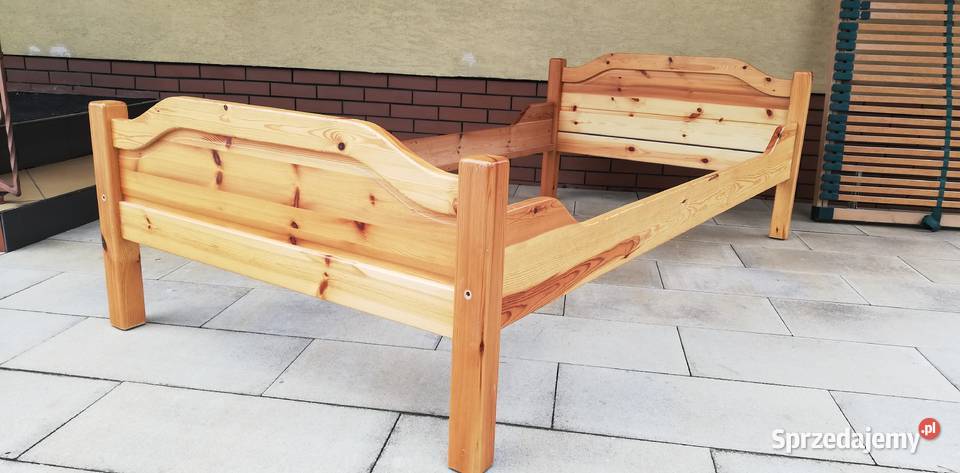 Łóżko sosnowe drewniane 100x200 z materacem sprzedam