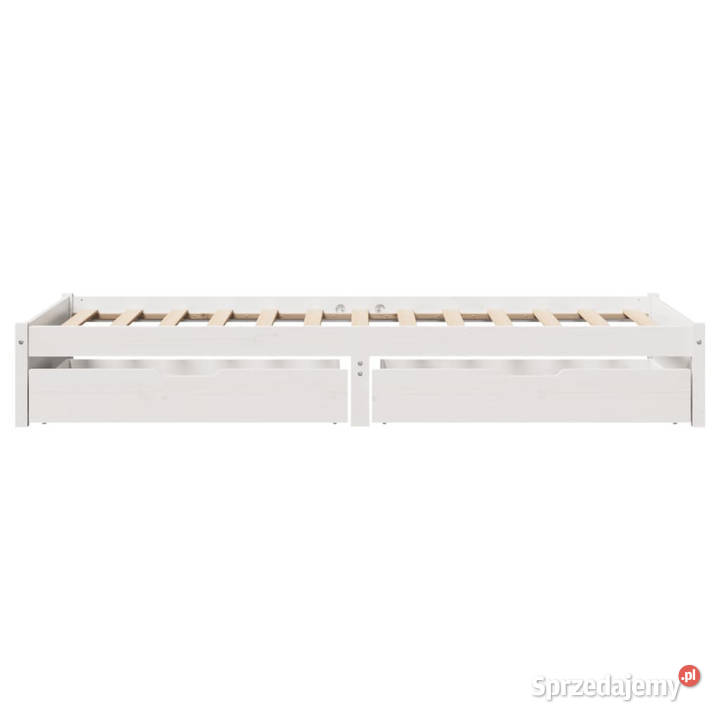 Rama łóżka bez materaca biała lite drewno 205cm sprzedam