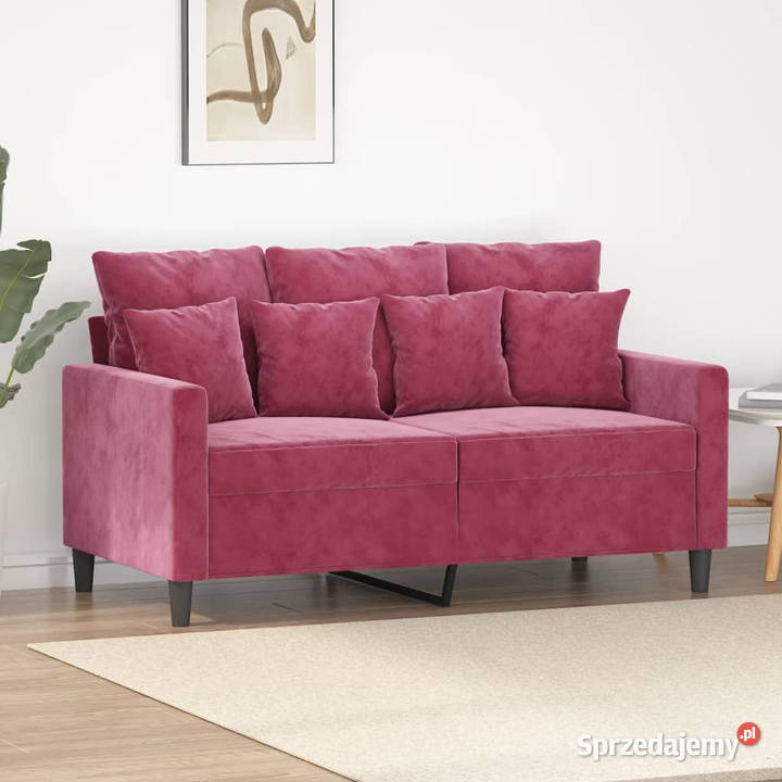 Sofa 2osobowa winna czerwień 120 tapicerowana Sofy i kanapy mazowieckie Warszawa sprzedam