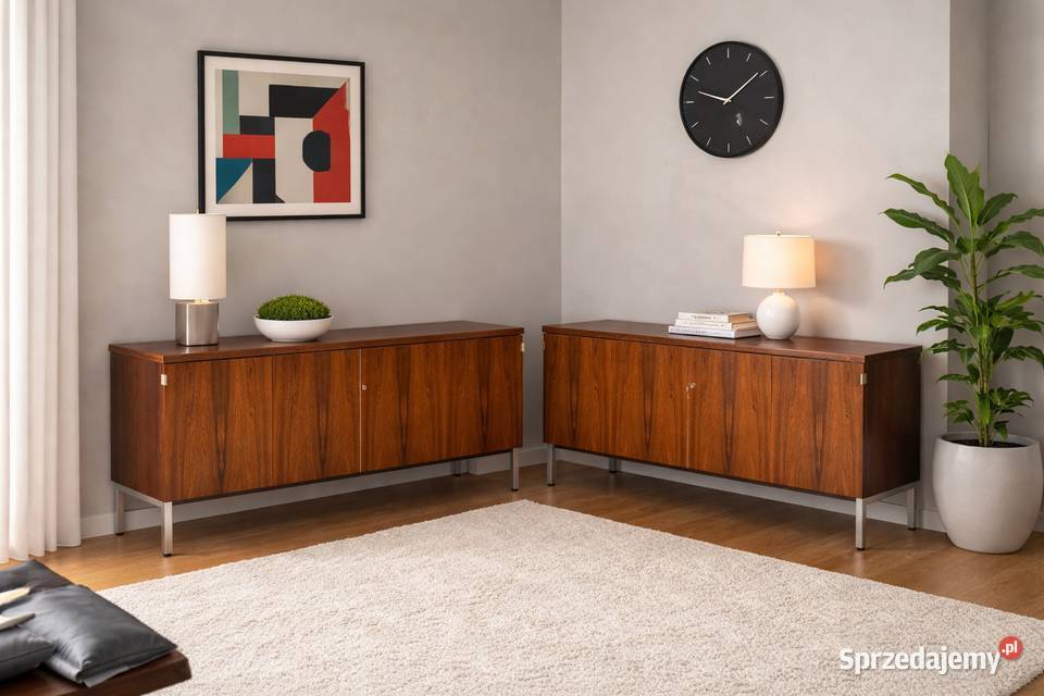 Para modernistycznych sideboardów palisander Budno