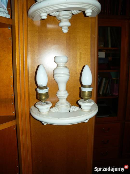 Kinkiety białe drewniane komplet 2 sztuki Katowice