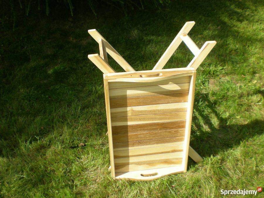 Tacka i stolik 2 w 1 z drewna teakowego teak tik opolskie Opole