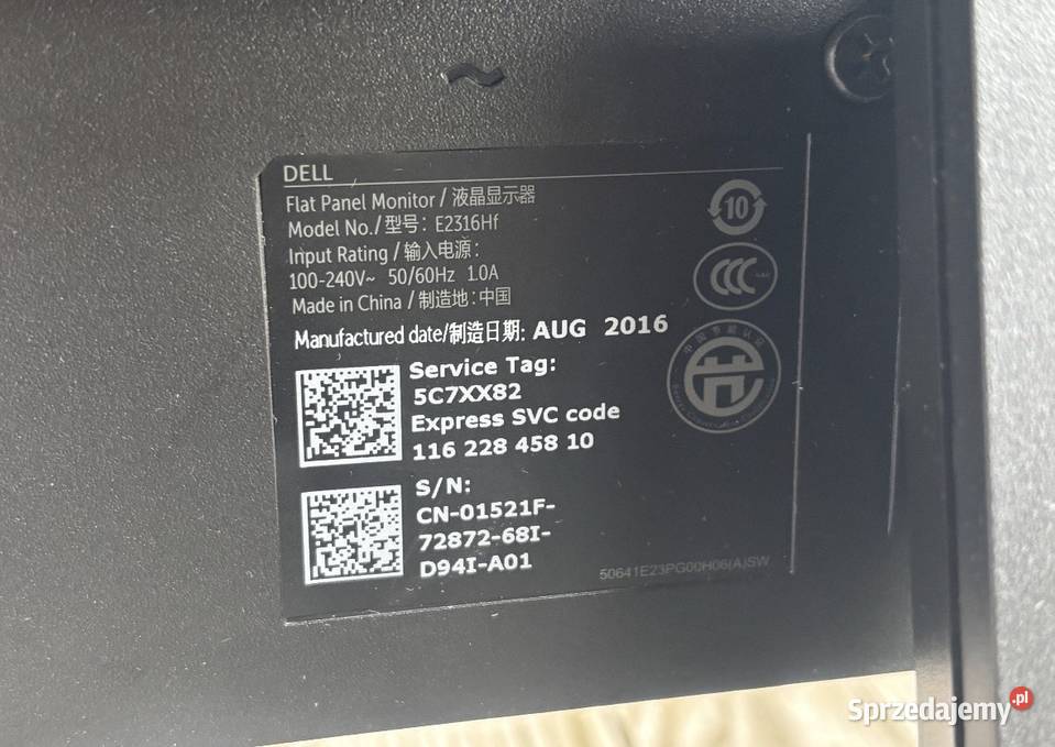 Monitor Dell 23cale 23" Monitory i projektory lubelskie Radzyń Podlaski