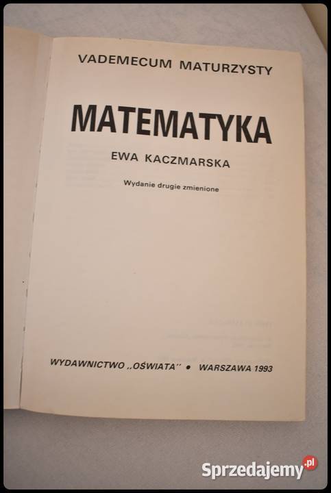 Vadamecum maturzysty MATEMATYKA wyd Oświata 1993 Płock