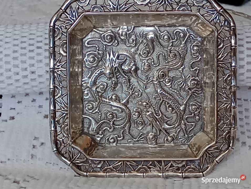 Piękna srebrna misa Antyk Chiny Fantastyczna sprzedam