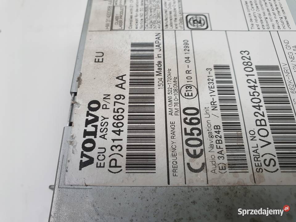 Volvo V40 II V60 S60 II CZYTNIK PŁYT CD radio Janów