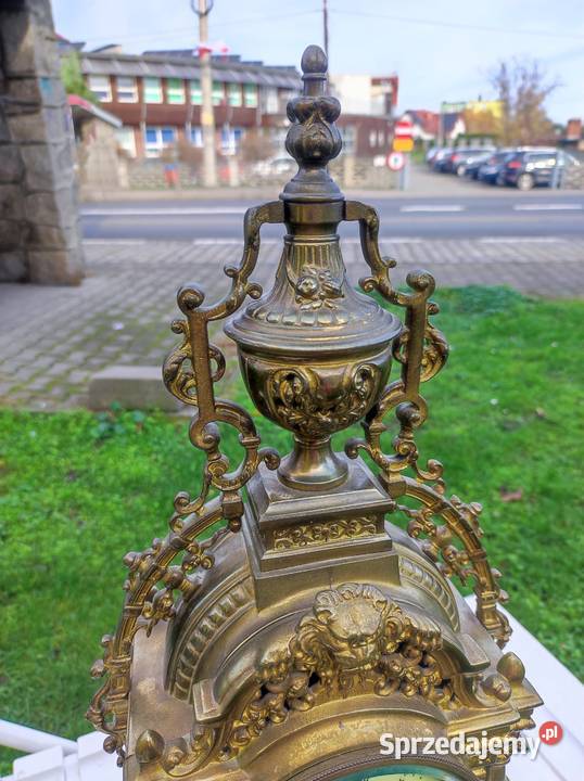 Zegar mosiężny kominkowej Antykwariat Łagiewniki