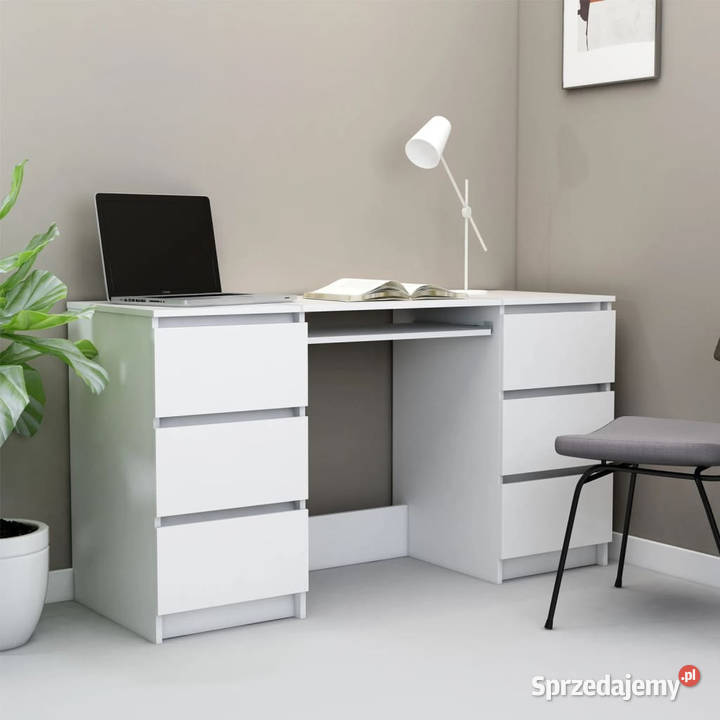 Biurko białe 140x50x77 materiał drewnopochodny Pozostałe mazowieckie