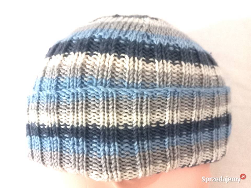 Czapka paski Niebieska r LXXL Unisex NOWA