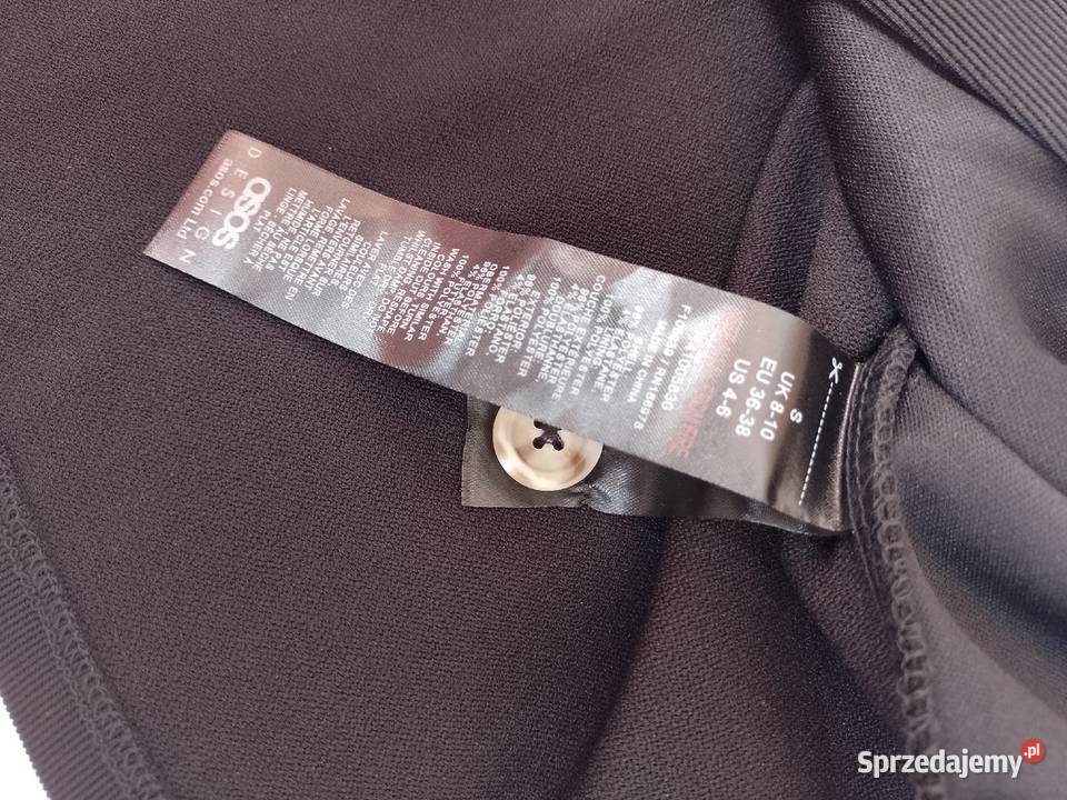 3638 SM ASOS Design Czarna ołówkowa kamizelka z Bez wzoru Kraków