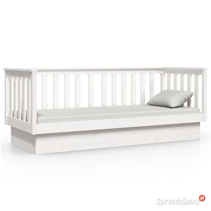 Łóżko dzienne białe lite drewno sosnowe 75x190
